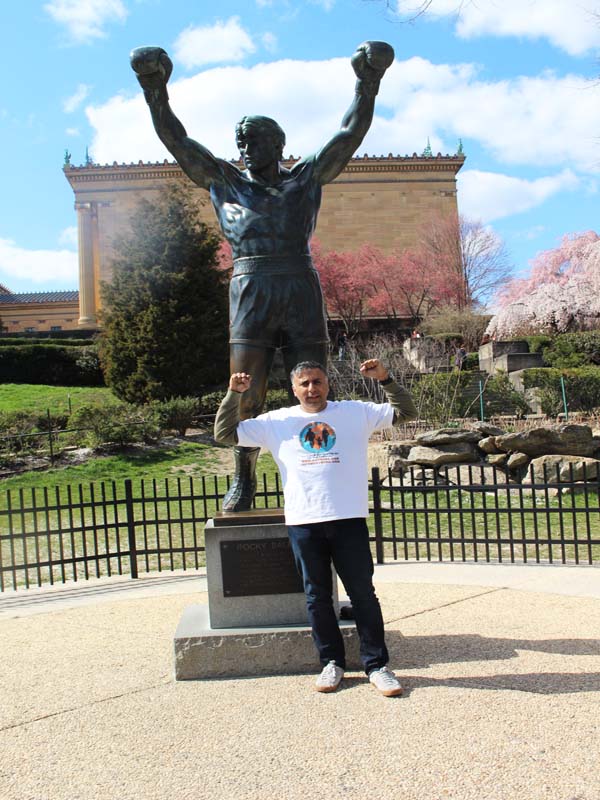 Rock Statue in Central Philly 