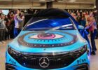 Master Artist Ross Pino Creates a masterpiece on electric, Mercedes Benz EQS Sedan-2023